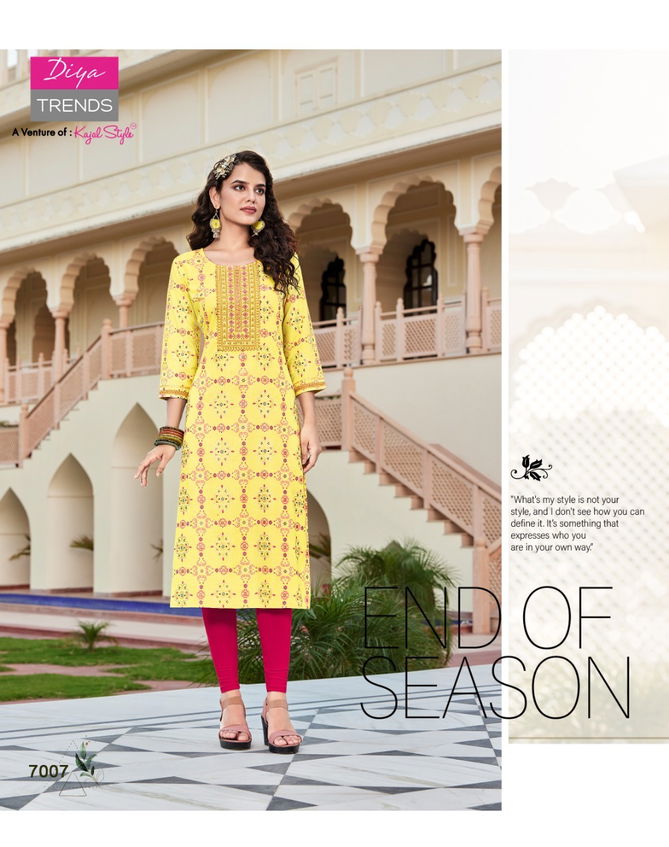 Victorias Vol 7 By Diya Trends Ethnic Wear Wholesale Embroidery Kurtis Catalog
